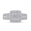 Square Look Halo Ring with 0.60ct of Diamonds in 9ct White Gold Bevilles Jewellers 