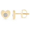 Diamond Set Heart Stud Earrings in 9ct Yellow Gold Bevilles Jewellers 