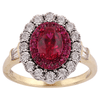 Created Ruby Ring with 1/3ct of Diamonds in 9ct Yellow Gold Bevilles Jewellers 