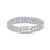 2 Row Stackable Ring with 0.10ct of Diamonds in Sterling Silver Bevilles Jewellers 