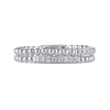 2 Row Stackable Ring with 0.10ct of Diamonds in Sterling Silver Bevilles Jewellers 