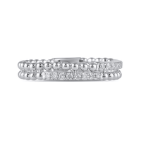 2 Row Stackable Ring with 0.10ct of Diamonds in Sterling Silver Bevilles Jewellers 