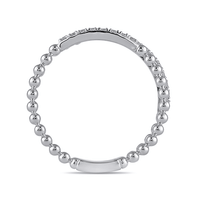 2 Row Stackable Ring with 0.10ct of Diamonds in Sterling Silver Bevilles Jewellers 