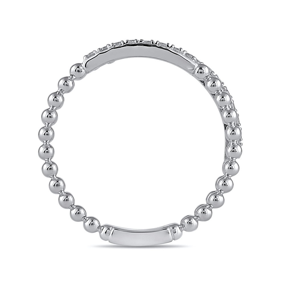 2 Row Stackable Ring with 0.10ct of Diamonds in Sterling Silver Bevilles Jewellers 