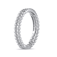 2 Row Stackable Ring with 0.10ct of Diamonds in Sterling Silver Bevilles Jewellers 