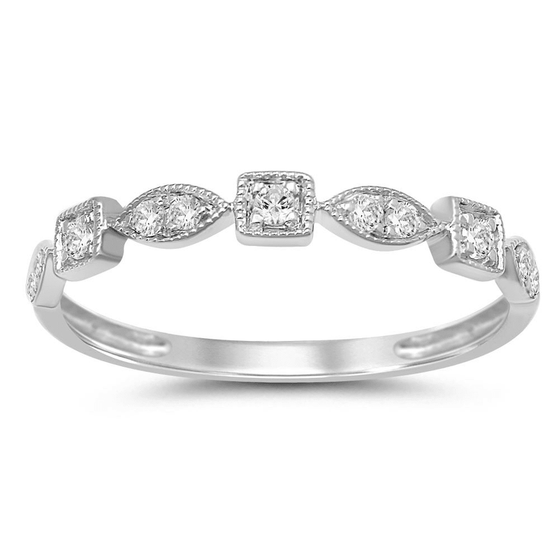 Stackable Ring with 0.15ct of Diamonds in Sterling Silver Bevilles Jewellers 