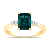 Solitaire Look Created Emerald Ring with 0.05ct in 9ct Yellow Gold Bevilles Jewellers 