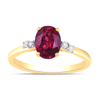 Created Ruby Ring with 0.05ct of Diamonds in 9ct Yellow Gold Bevilles Jewellers 