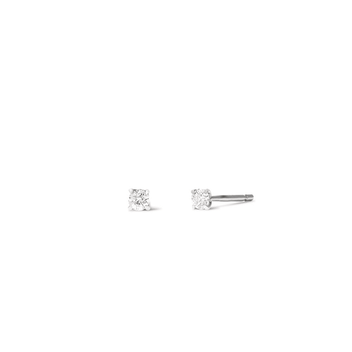 Solitaire Stud Earrings with 0.10tw of Laboratory-Grown Diamonds in 9kt White Gold Earrings Bevilles 