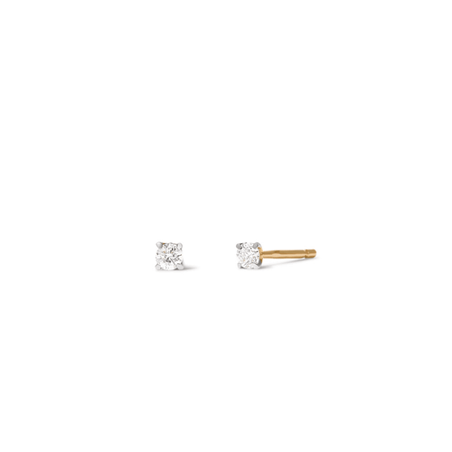 Solitaire Stud Earrings with 0.10tw of Laboratory-Grown Diamonds in 9kt Yellow Gold Earrings Bevilles 