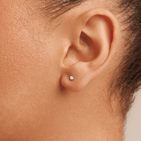 Solitaire Stud Earrings with 0.10tw of Laboratory-Grown Diamonds in 9kt Yellow Gold Earrings Bevilles 