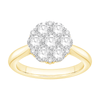 Flower Ring with 1.50ct of Laboratory Grown Diamonds in 9ct Yellow Gold Bevilles Jewellers 