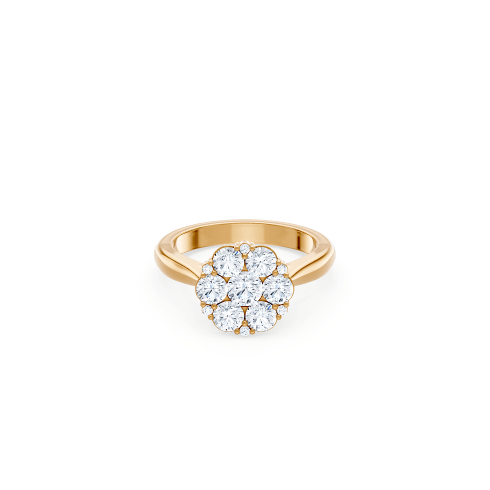Flower Ring with 1.50ct of Laboratory Grown Diamonds in 9kt Yellow Gold Rings Bevilles 