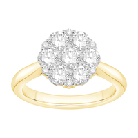 Flower Ring with 1.50ct of Laboratory Grown Diamonds in 9ct Yellow Gold Bevilles Jewellers 