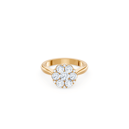 Flower Ring with 1.50ct of Laboratory Grown Diamonds in 9kt Yellow Gold Rings Bevilles 