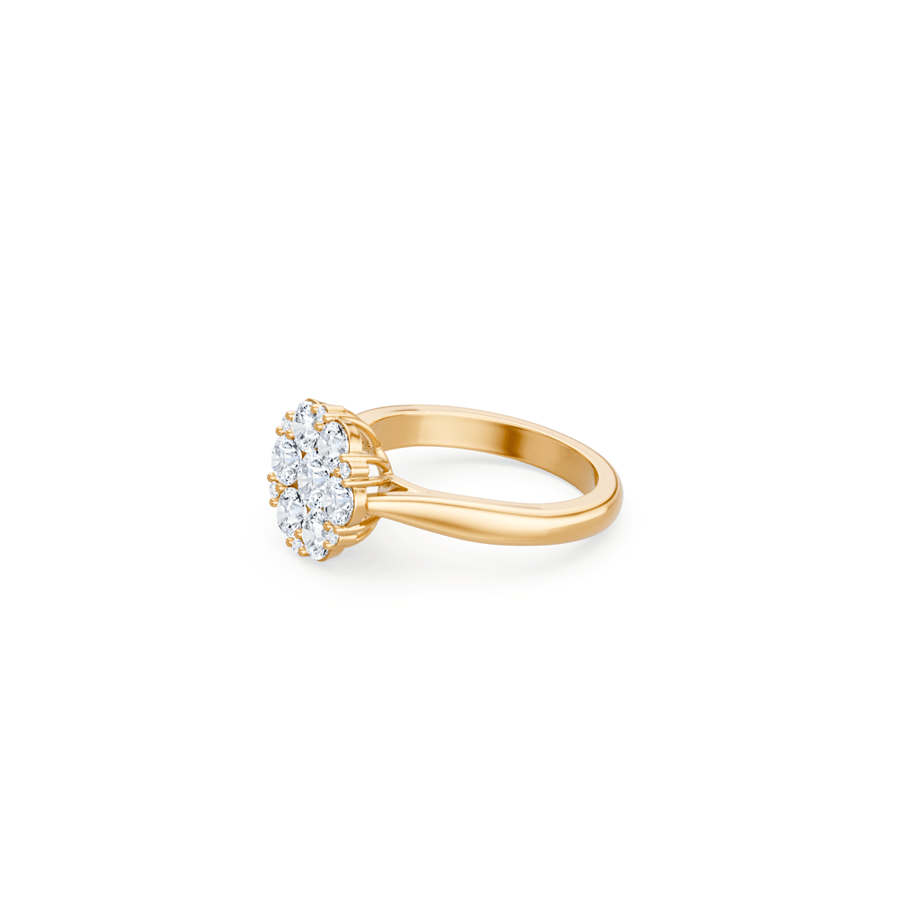 Flower Ring with 1.50ct of Laboratory Grown Diamonds in 9kt Yellow Gold Rings Bevilles 