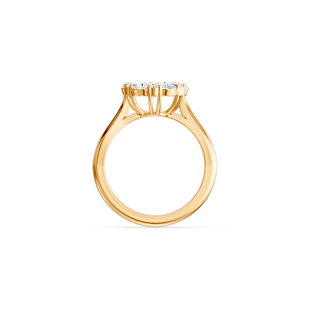 Flower Ring with 1.50ct of Laboratory Grown Diamonds in 9kt Yellow Gold Rings Bevilles 