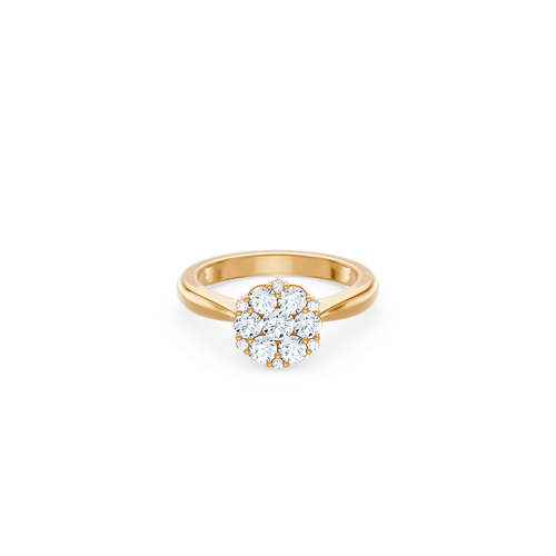 Flower Ring with 3/4ct of Laboratory Grown Diamonds in 9kt Yellow Gold Rings Bevilles 
