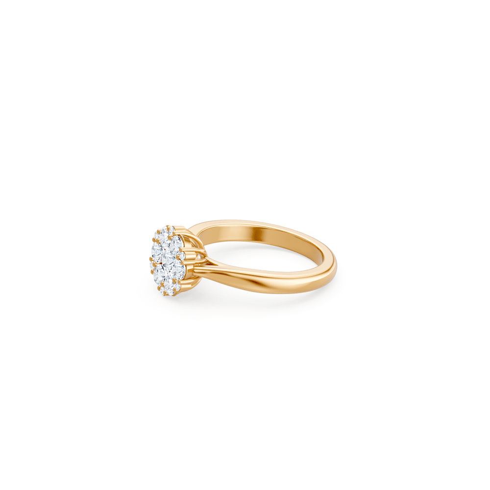 Flower Ring with 3/4ct of Laboratory Grown Diamonds in 9kt Yellow Gold Rings Bevilles 
