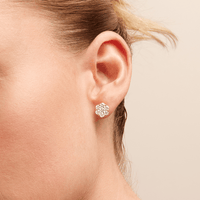 Flower Stud Earrings with 1.50tw of Laboratory-Grown Diamonds in 9kt Yellow Gold Earrings Bevilles 