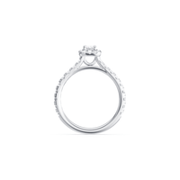 Emerald Cut Halo Ring with 1.10kt of Laboratory Grown Diamonds in 9kt White Gold Rings Bevilles 