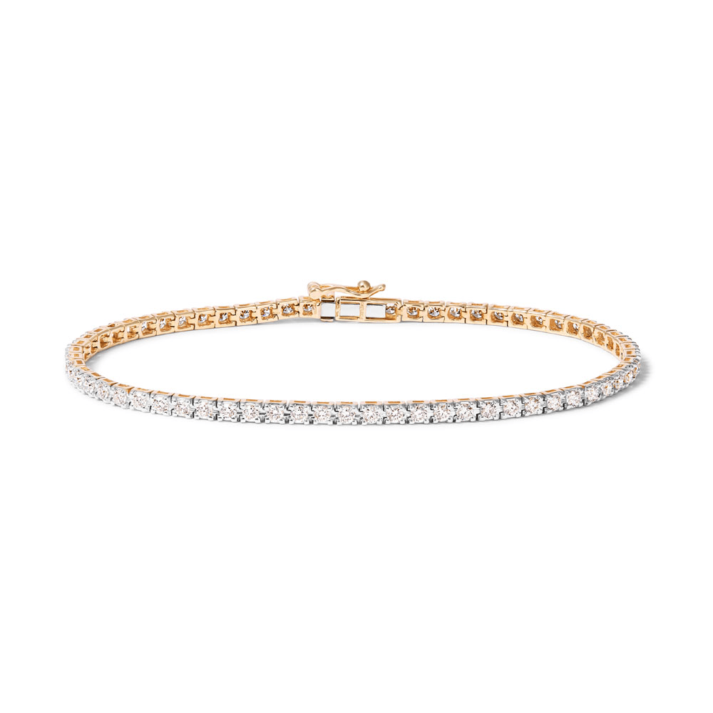 18cm Tennis Bracelet with 2.00tw of Laboratory-Grown Diamonds in 9kt Yellow Gold Bevilles 