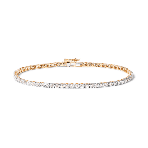 18cm Tennis Bracelet with 2.00tw of Laboratory-Grown Diamonds in 9kt Yellow Gold Bevilles 