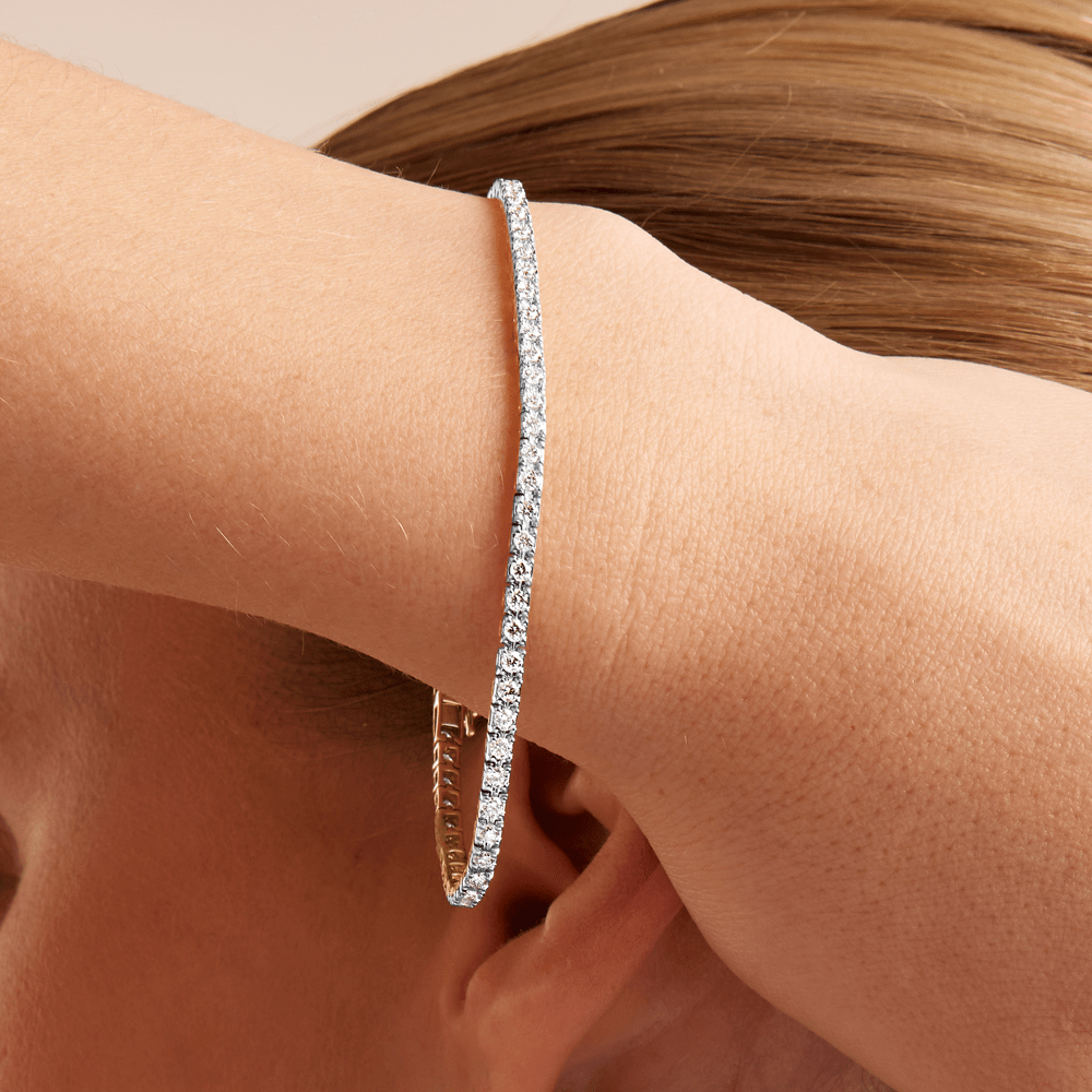 18cm Tennis Bracelet with 2.00tw of Laboratory-Grown Diamonds in 9kt Yellow Gold Bevilles 