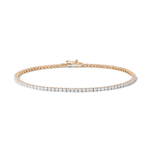 18cm Tennis Bracelet with 1.00tw of Laboratory-Grown Diamonds in 9kt Yellow Gold Bracelets Bevilles 