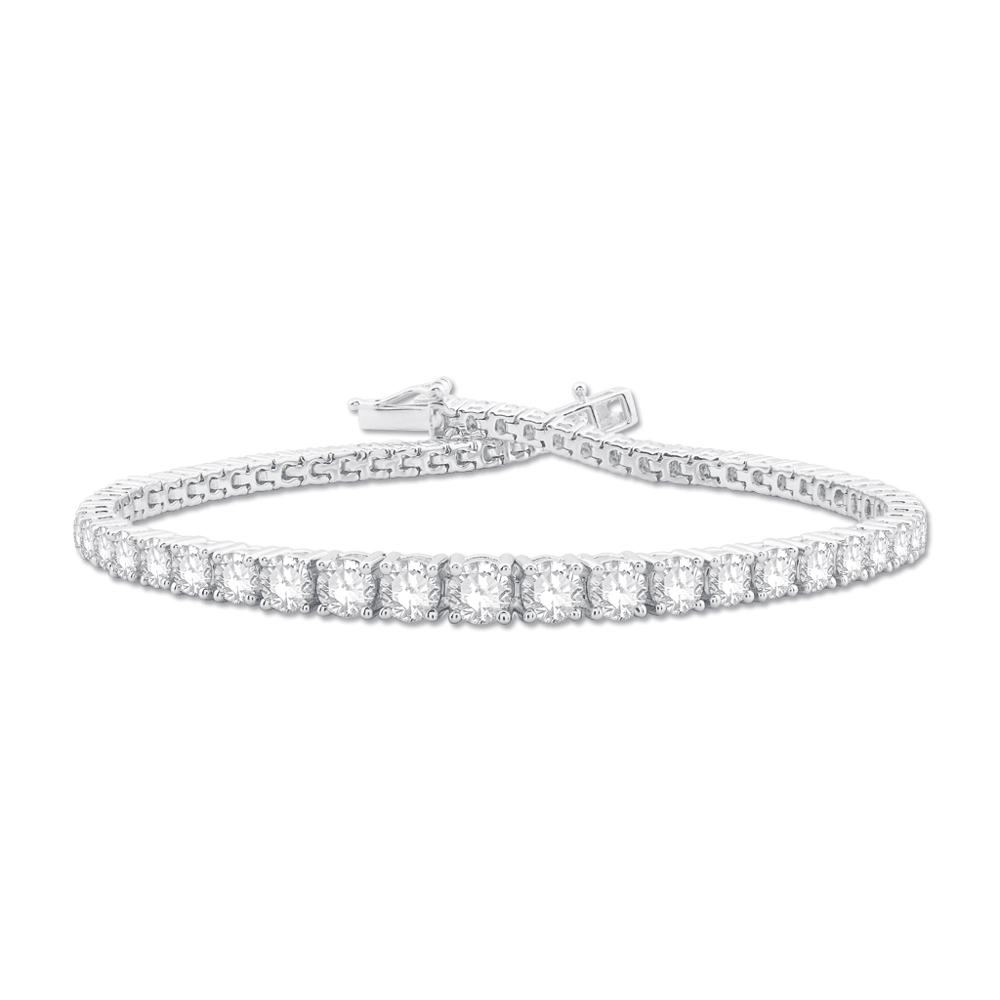 Graduated Tennis Bracelet with 5.00ct of Laboratory Grown Diamonds in 9ct White Gold Bracelets Bevilles Jewellers 