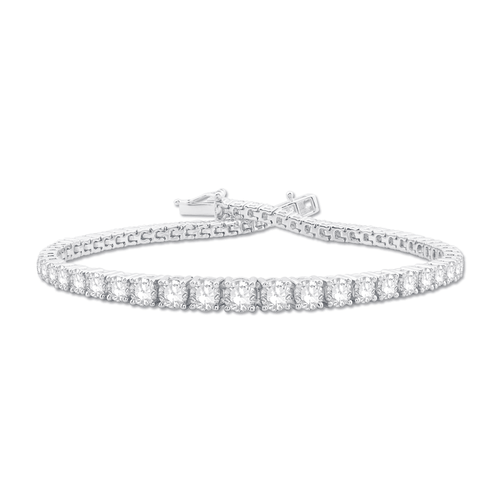 Graduated Tennis Bracelet with 5.00ct of Laboratory Grown Diamonds in 9ct White Gold Bracelets Bevilles Jewellers 