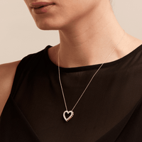 45cm Heart Slider Necklace with 1.00tw of Laboratory-Grown Diamonds in 9kt Yellow Gold Pendants Bevilles 