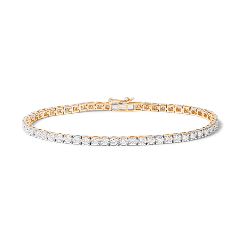 18cm Tennis Bracelet with 3.00tw of Laboratory-Grown Diamonds in 9kt Yellow Gold Bracelets Bevilles 