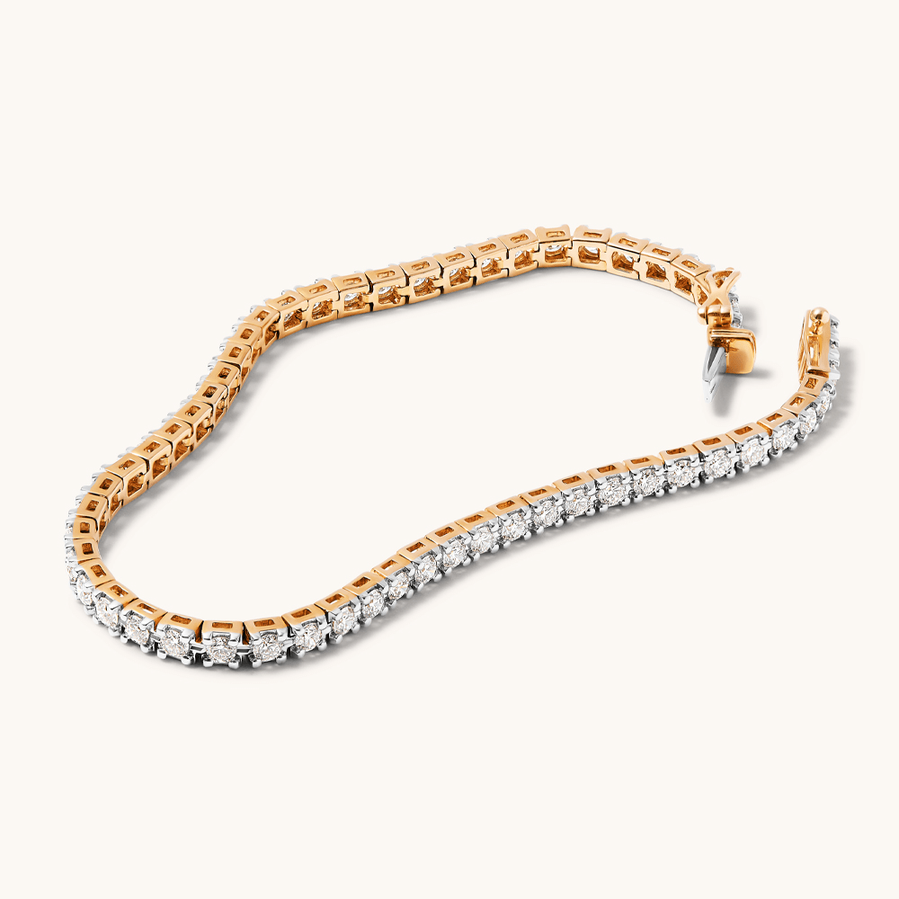 18cm Tennis Bracelet with 3.00tw of Laboratory-Grown Diamonds in 9kt Yellow Gold Bracelets Bevilles 
