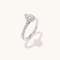 Pear Cut Halo Ring with 1.12tw of Laboratory-Grown Diamonds in 9kt White Gold Rings Bevilles 