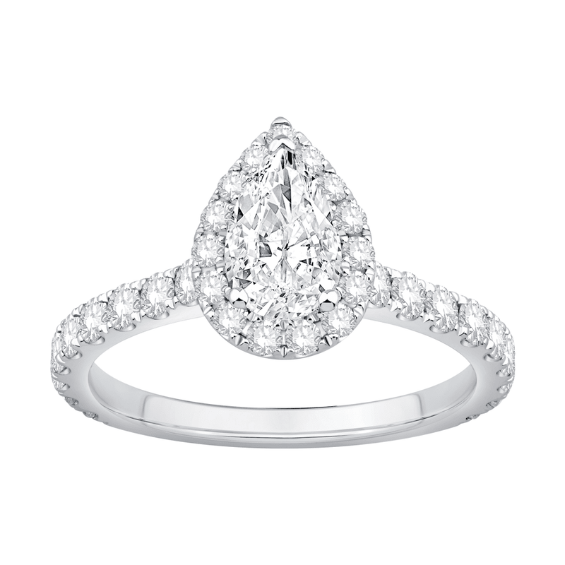Pear Ring with 1.50ct of Laboratory Grown Diamonds in 9ct White Gold Bevilles Jewellers 