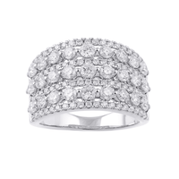 Multi Row Ring with 2.00ct of Laboratory Grown Diamonds in 9ct White Gold Bevilles Jewellers 