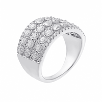 Multi Row Ring with 2.00ct of Laboratory Grown Diamonds in 9ct White Gold Bevilles Jewellers 