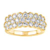 3 Row Dress Ring with 1.70ct of Laboratory Grown Diamonds in 9ct Yellow Gold Bevilles Jewellers 