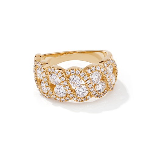 Plait Dress Ring with 1.96tw of Laboratory-Grown Diamonds in 9kt Yellow Gold Rings Bevilles 