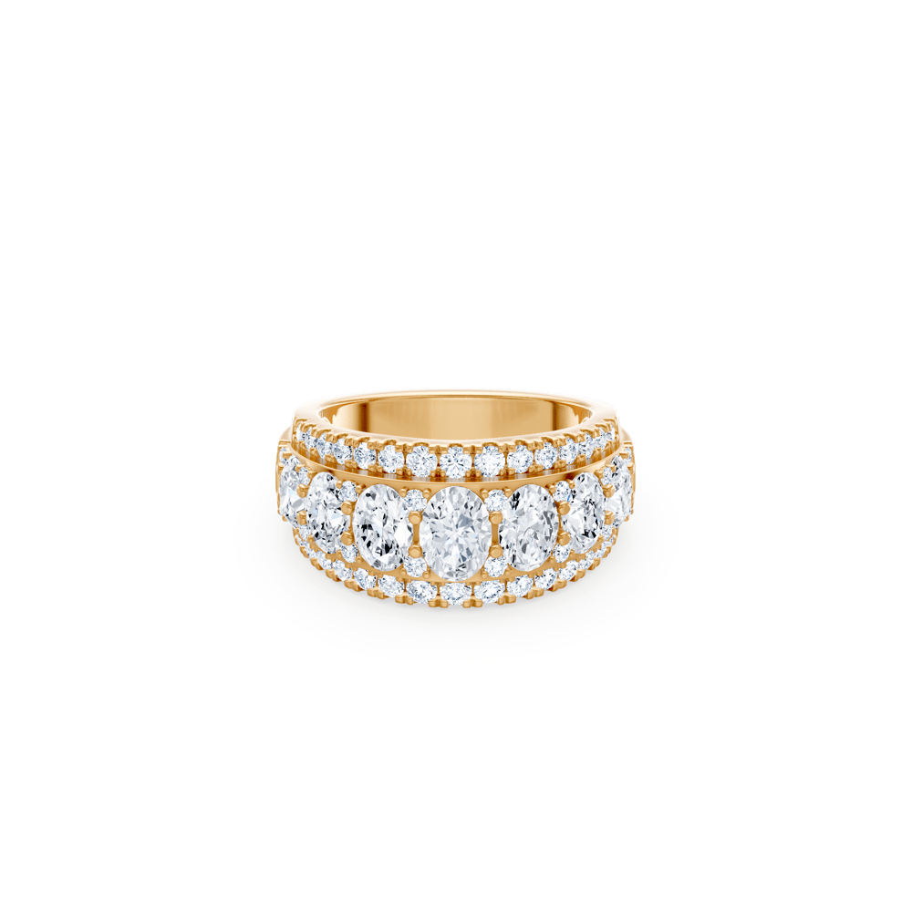 Oval Ring with 3.00ct of Laboratory Grown Diamonds in 9kt Yellow Gold Rings Bevilles 