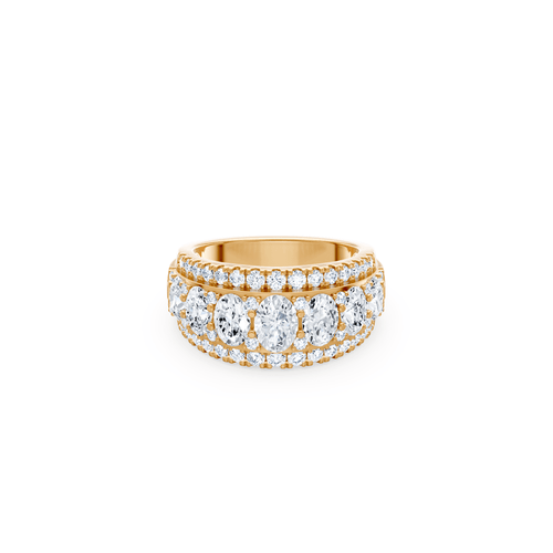 Oval Ring with 3.00ct of Laboratory Grown Diamonds in 9kt Yellow Gold Rings Bevilles 