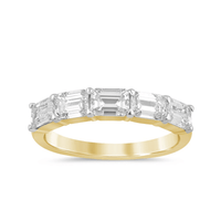 Emerald Cut 5 Stone Ring with 2.00ct of Laboratory Grown Diamonds in 9ct Yellow Gold Bevilles Jewellers 