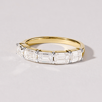 Emerald Cut 5 Stone Ring with 2.00tw of Laboratory-Grown Diamonds in 9kt Yellow Gold Rings Bevilles 