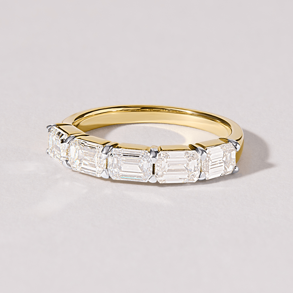 Emerald Cut 5 Stone Ring with 2.00tw of Laboratory-Grown Diamonds in 9kt Yellow Gold Rings Bevilles 