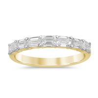 Emerald Cut 5 Stone Ring with 1.00ct of Diamonds in 9ct Yellow Gold Bevilles Jewellers 