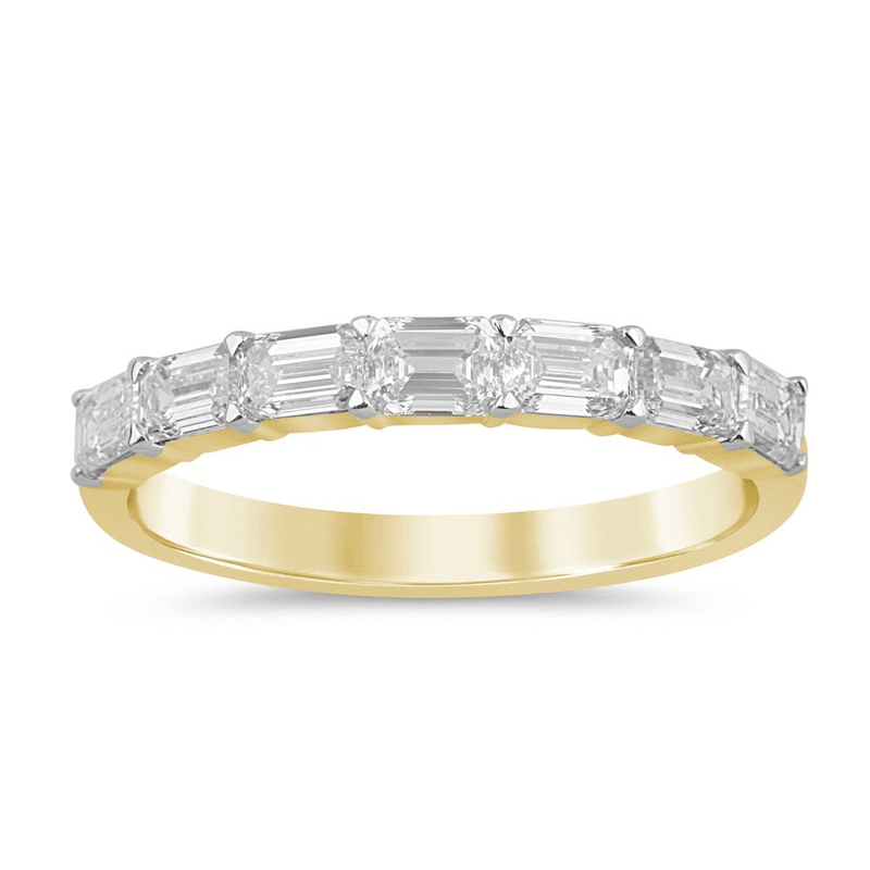 Emerald Cut 5 Stone Ring with 1.00ct of Diamonds in 9ct Yellow Gold Bevilles Jewellers 