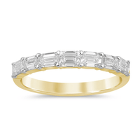 Emerald Cut Ring with 1.00tw of Laboratory-Grown Diamonds in 9kt Yellow Gold Rings Bevilles 