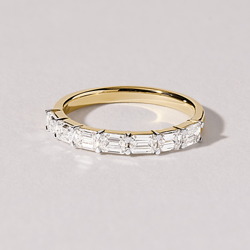 Emerald Cut 5 Stone Ring with 1.00tw of Laboratory-Grown Diamonds in 9kt Yellow Gold Rings Bevilles 
