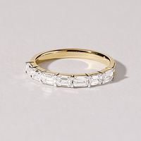 Emerald Cut Ring with 1.00tw of Laboratory-Grown Diamonds in 9kt Yellow Gold Rings Bevilles 